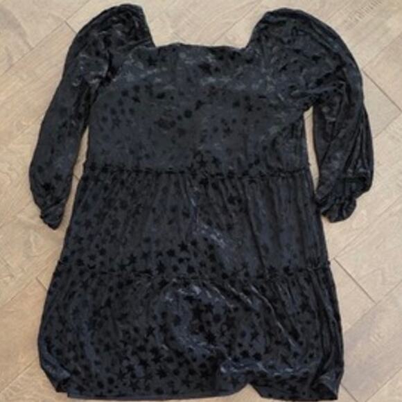 NEW Betsey Johnson Velvet Star Burnout Party Mini Dress Black Womens Size Large - Picture 4 of 12